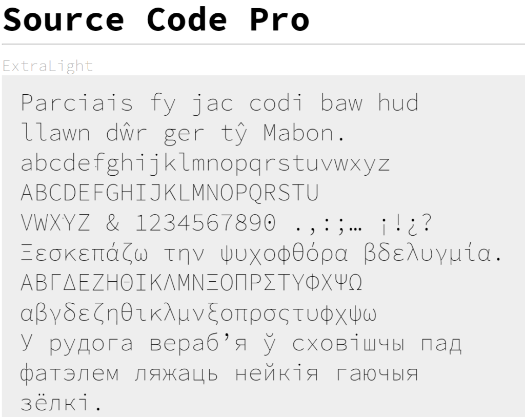 Source Code Pro font
