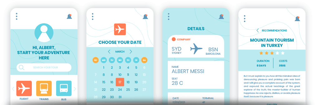 Travelling App Screen
